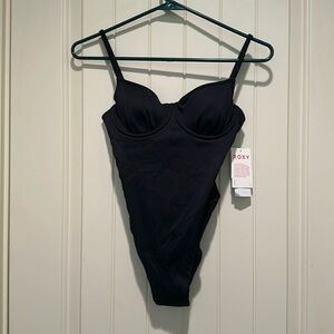 Roxy black ribbed swimsuit